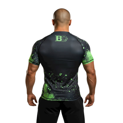 Rashguard Blackdog Green Rage - manches courtes