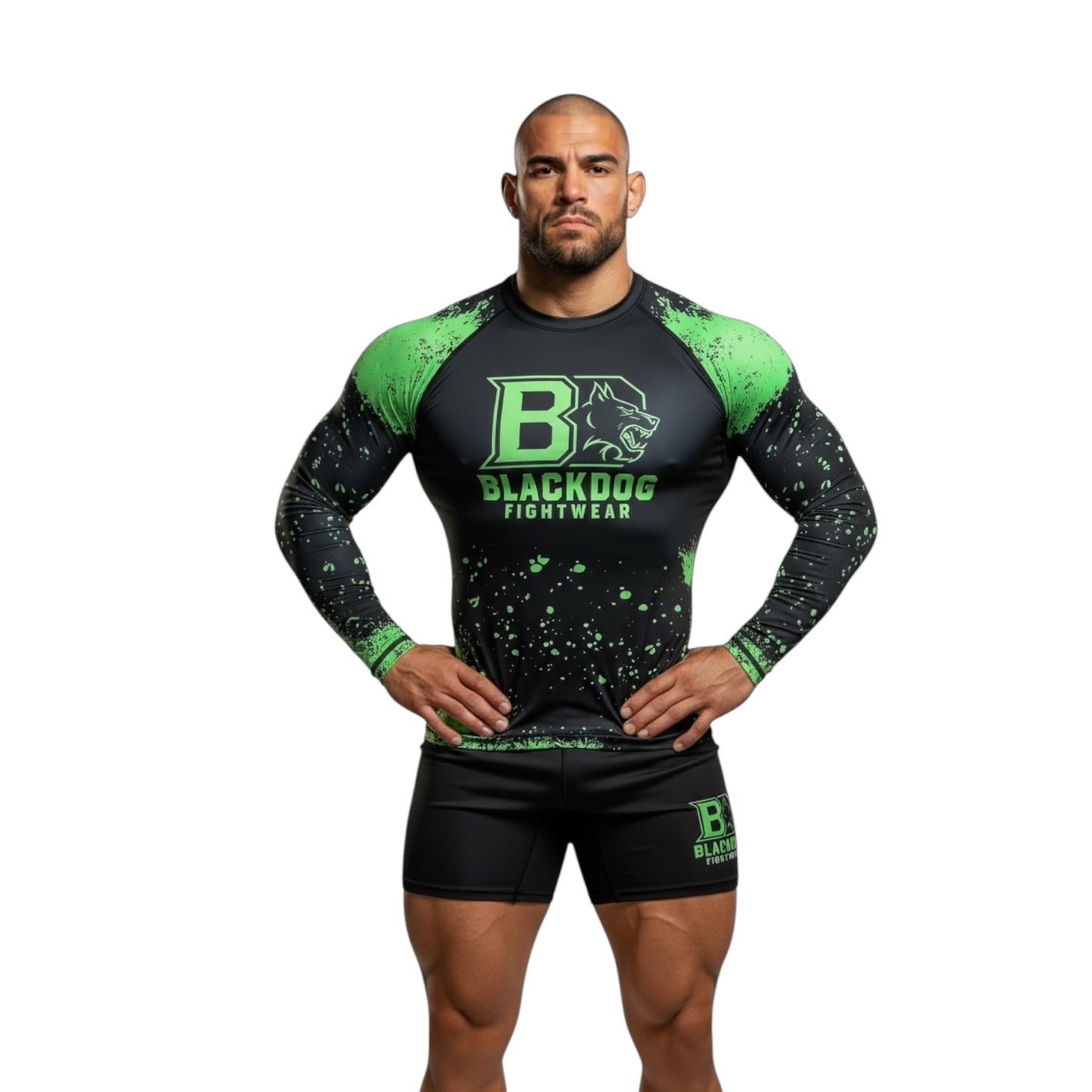 Rashguard Blackdog Green Rage - manches longues