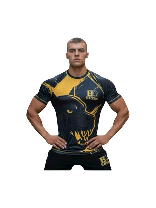 Rashguard Blackdog Yellow Alpha - manches courtes